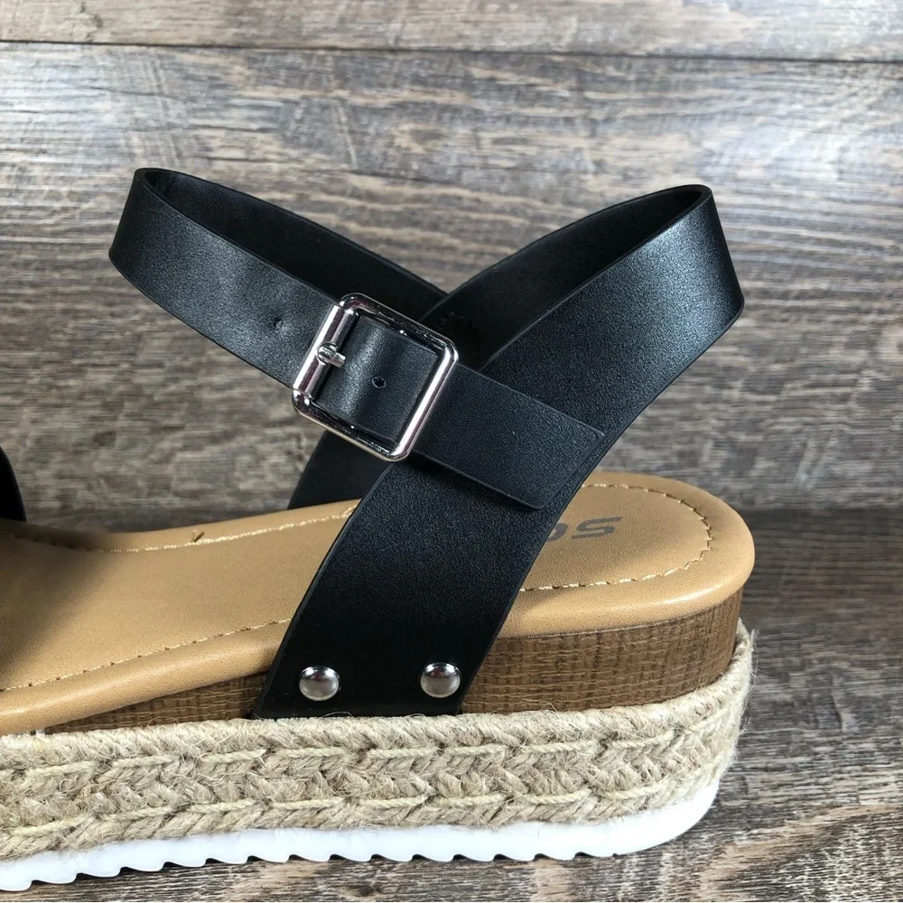 Open Toe Buckle Ankle Strap Espadrille (CLIP-S)